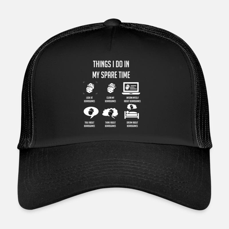 Brettspiele, Brettspiel, Brettspiele Spielen - Trucker Cap - Schwarz/Schwarz