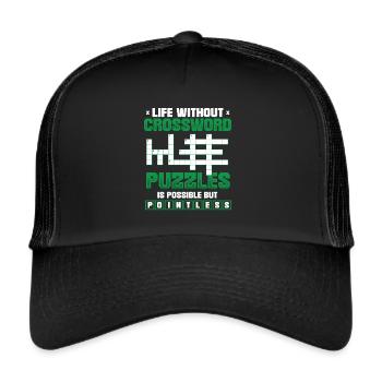 Mots croisés Amateurs de mots croisés - Casquette trucker  - noir/noir - Devant