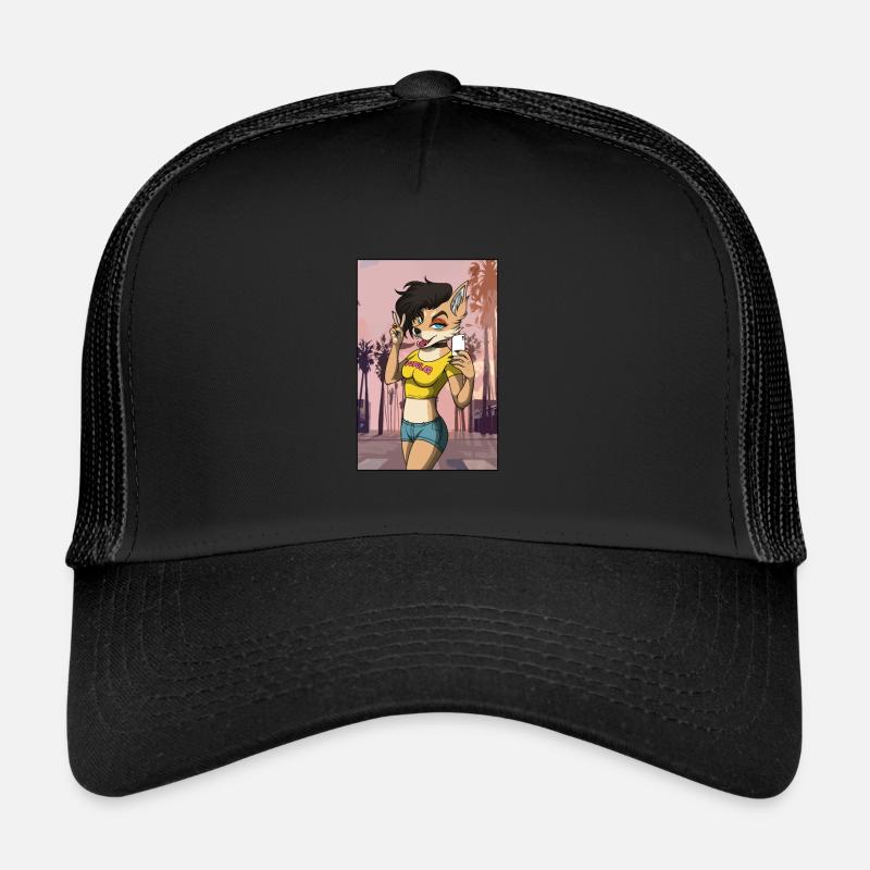 Furry Fandom Fursuits Dame - Trucker Cap - Schwarz/Schwarz
