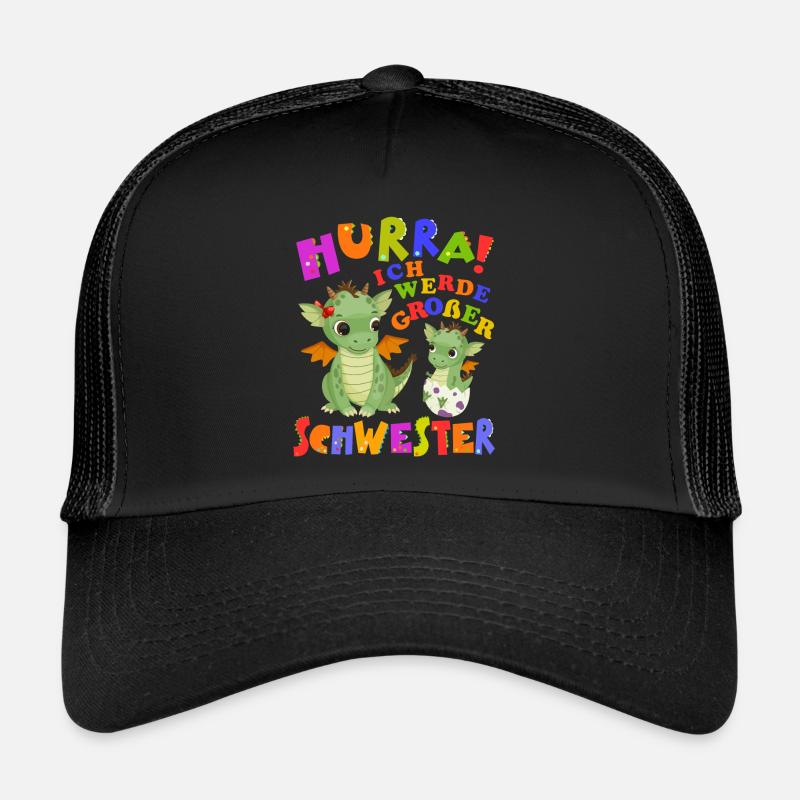 Hurra! Ich Werde Großer Schwester Cute Dragon Baby Trucker Cap