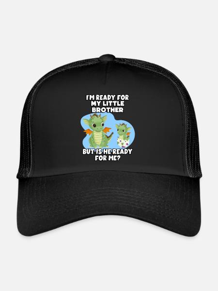 I'm ready for my little brother, but - Trucker Cap - black/black - Front