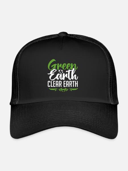 Journée mondiale de la Terre - Jour de la Terre - Casquette trucker  - noir/noir - Devant