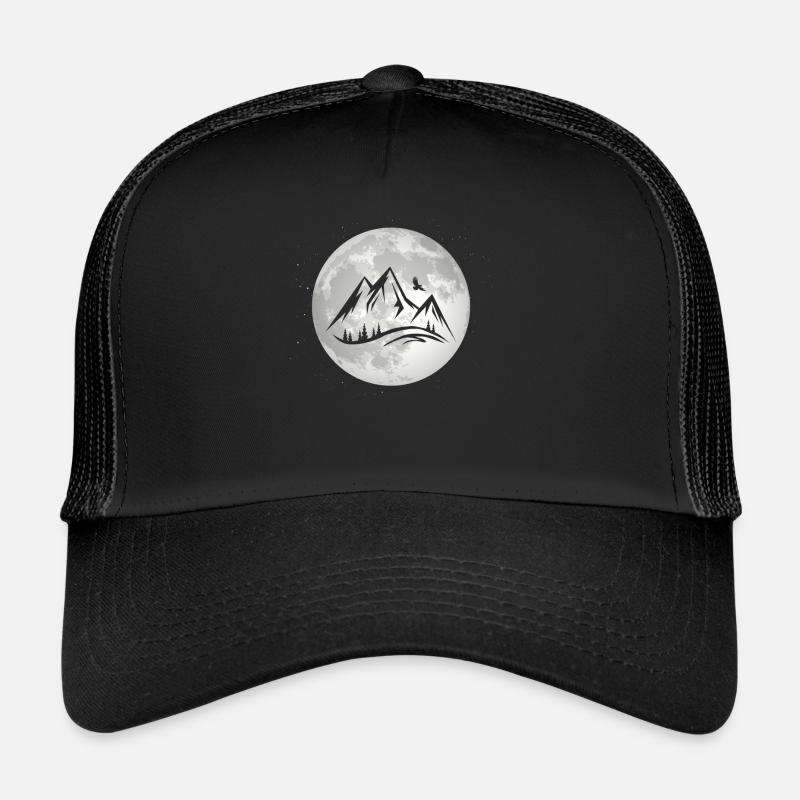 Full Moon - Mountain - Trucker Cap