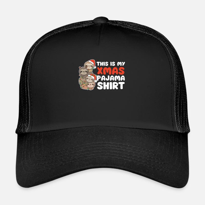 Sloth Christmas Tree Christmas Pajamas Trucker Cap