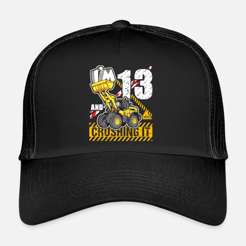 Ich bin 13 & zerquetscht es 13. Geburtstag Jungen Bagger Trucker Cap