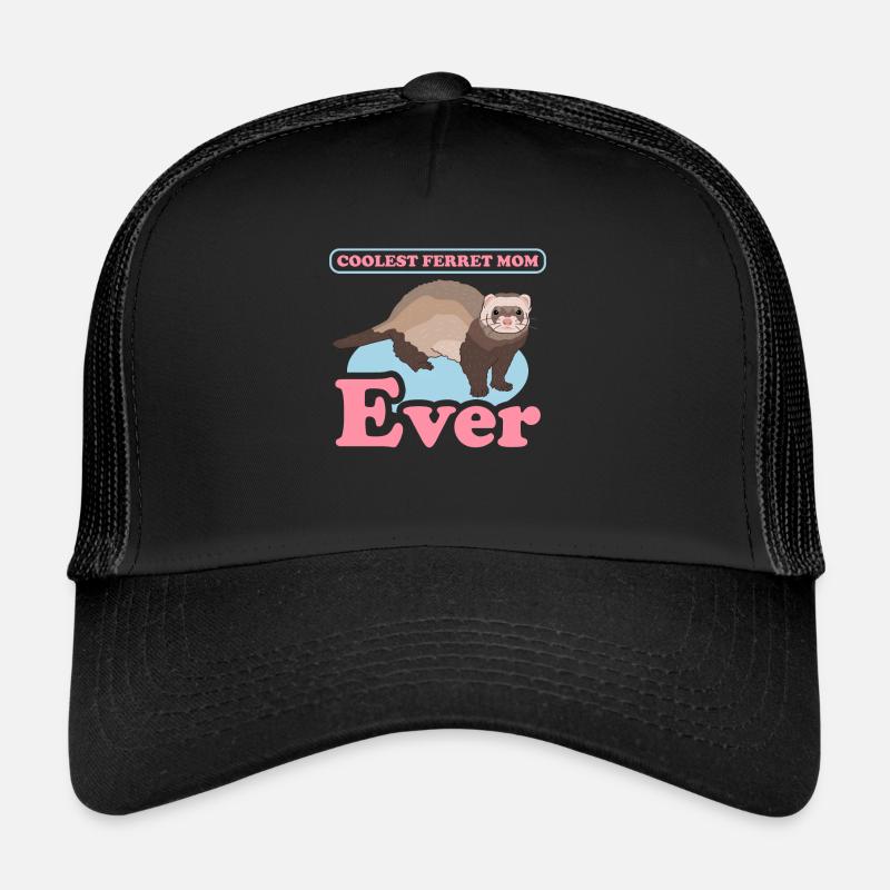 Frettchen Mom Besitzer Frettchen Geschenk - Trucker Cap - Schwarz/Schwarz