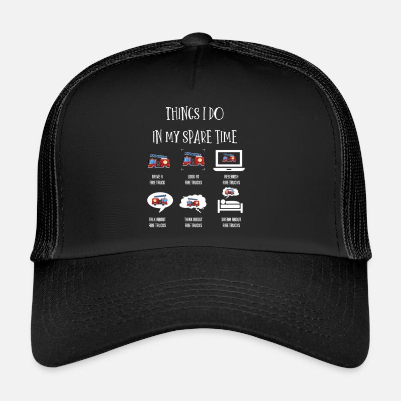 Ce que je fais, camion de pompiers, camions de pompiers Casquette trucker 