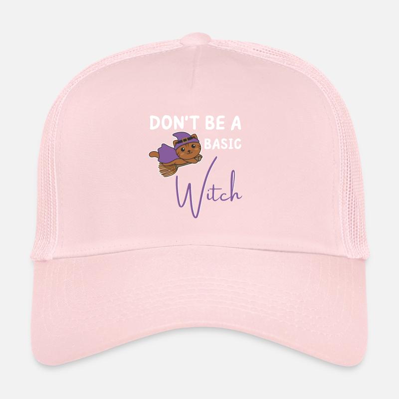 Cat Halloween Witch Witches don't be a basic witch Trucker Cap