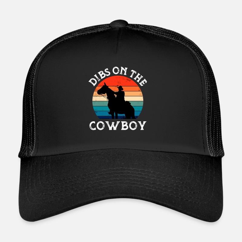 Dibs On Der Cowboy, lustige Bauernfrau - Trucker Cap - Schwarz/Schwarz