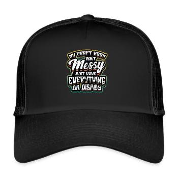 Messy craft room, everything on display - Trucker Cap - black/black - Front