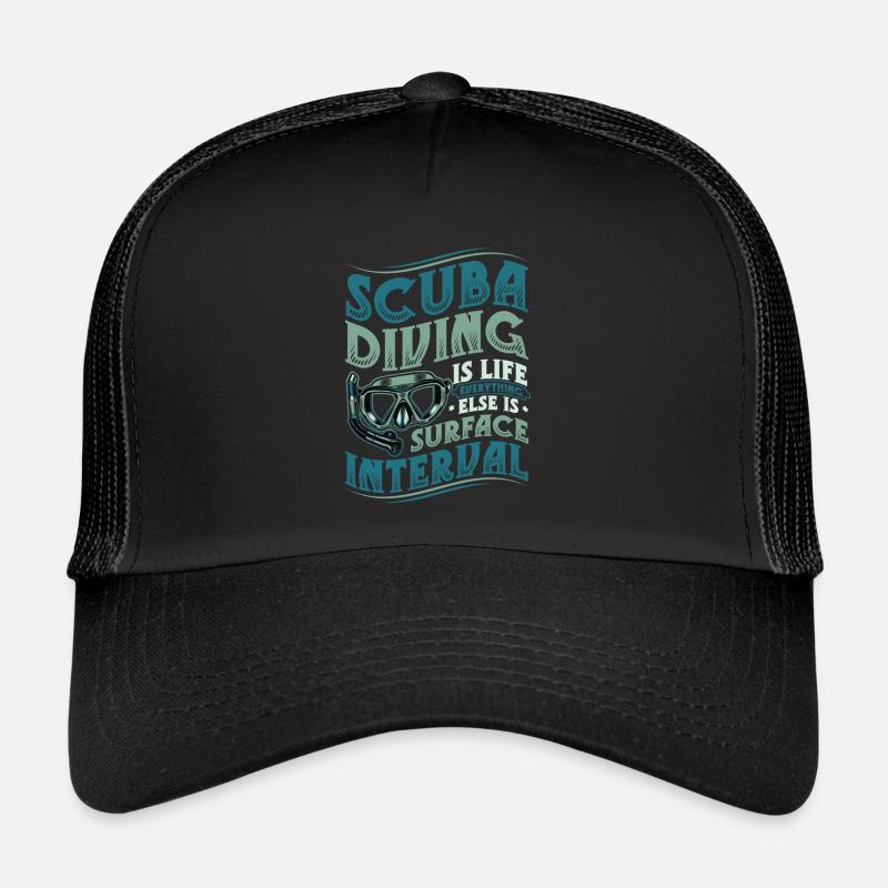 Tauchen Leben Taucher - Trucker Cap - Schwarz/Schwarz