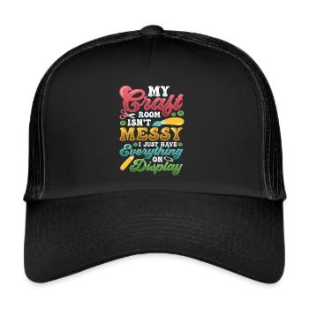 Messy craft room Everything on the display - Trucker Cap - black/black - Front
