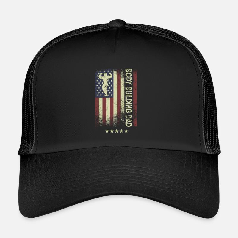 Drapeau américain - Bodybuilding Dad Casquette trucker 