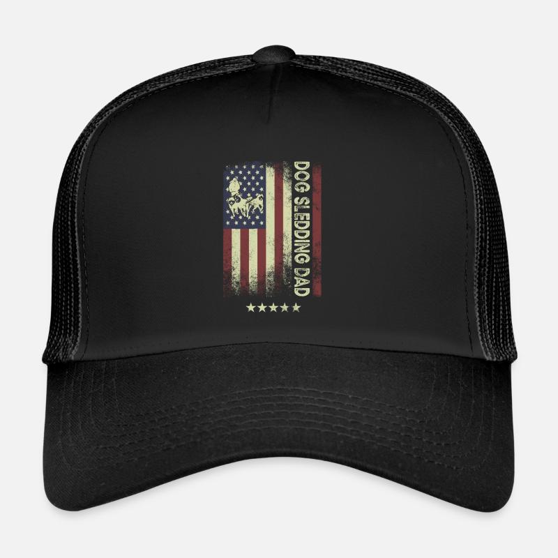 Drapeau américain - Dog Sled Dad Casquette trucker 