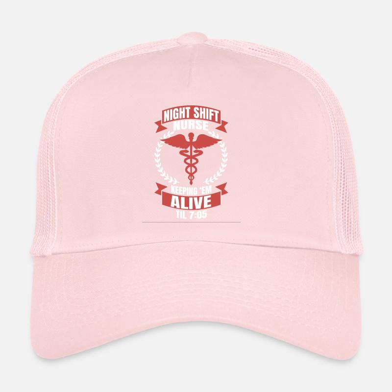 Nachtschwester Night Shift Nurse Krankenschwester Trucker Cap