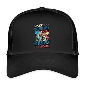Makes country music great again. - Trucker Cap - black/black - Front