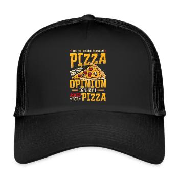 J’ai demandé une pizza. - Casquette trucker  - noir/noir - Devant
