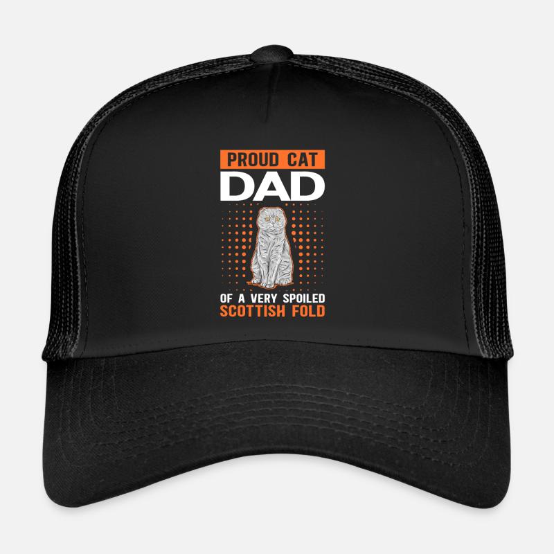 Scottish Fold-eared Cat Dad Cat Daddy Gift Trucker Cap