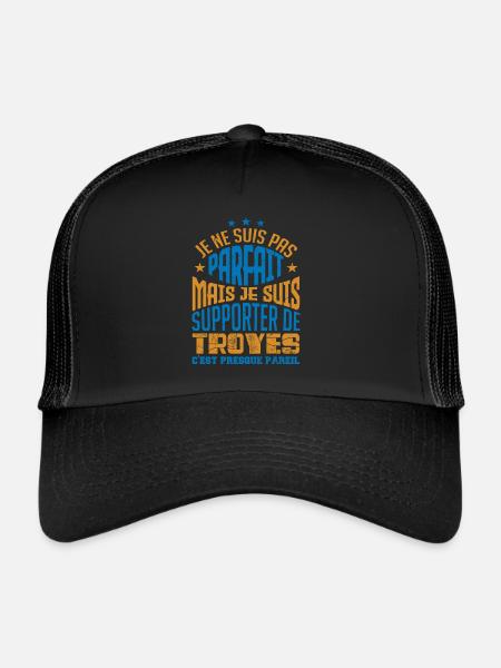 Cadeau Supporter de Troyes Foot - Casquette trucker  - noir/noir - Devant