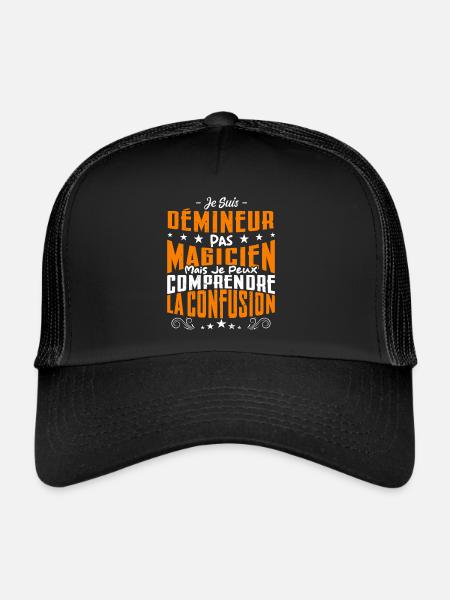 Je Suis démineur Pas Magicien - Casquette trucker  - noir/noir - Devant