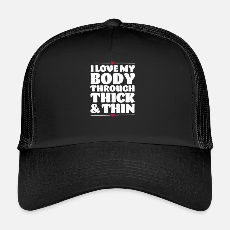 Liebe deinen Körper - Trucker Cap - Schwarz/Schwarz