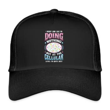 Au niveau cellulaire, je suis un travailleur lourd. - Casquette trucker  - noir/noir - Devant