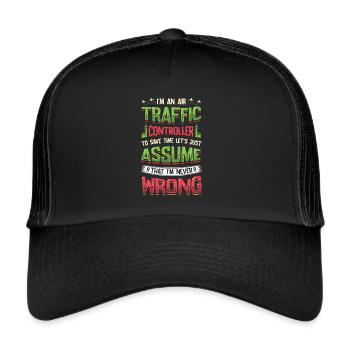 Air traffic controller, radar flight control. - Trucker Cap - black/black - Front