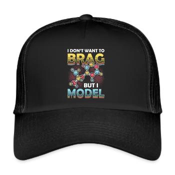 Modélisation physique, drôles d’amateurs de physique - Casquette trucker  - noir/noir - Devant