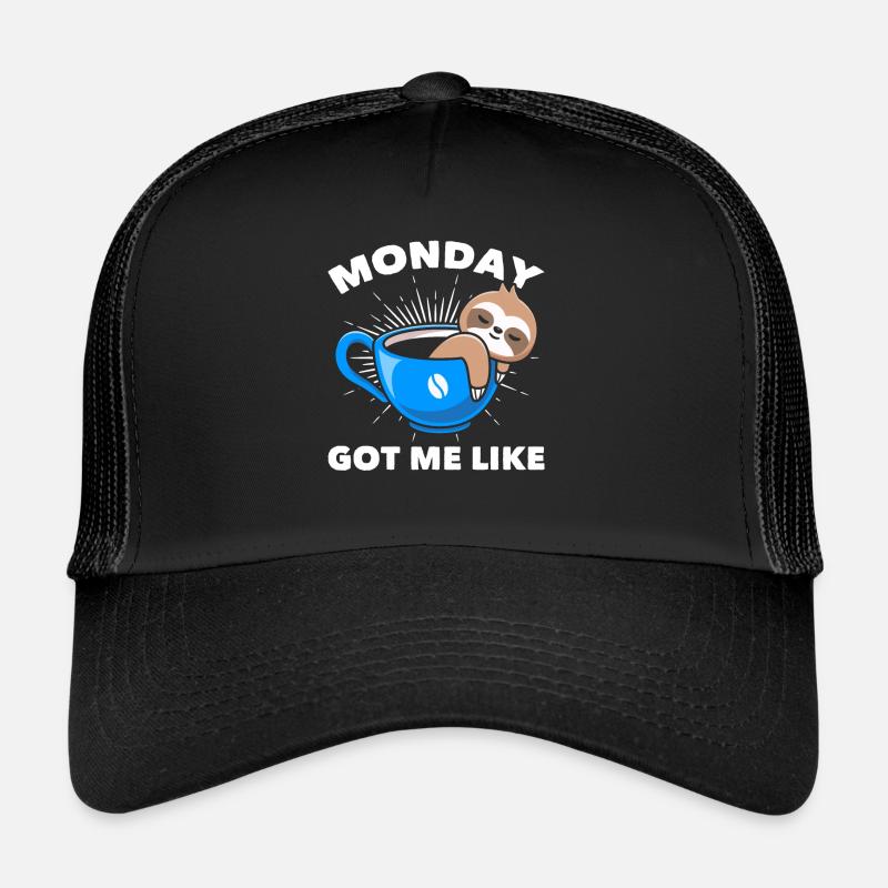 Coffee Sloth Funny Lazy Coffee Drinker Trucker Cap