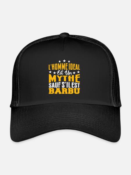 l'homme ideal est un mythe sauf s'il est barbu - Casquette trucker  - noir/noir - Devant