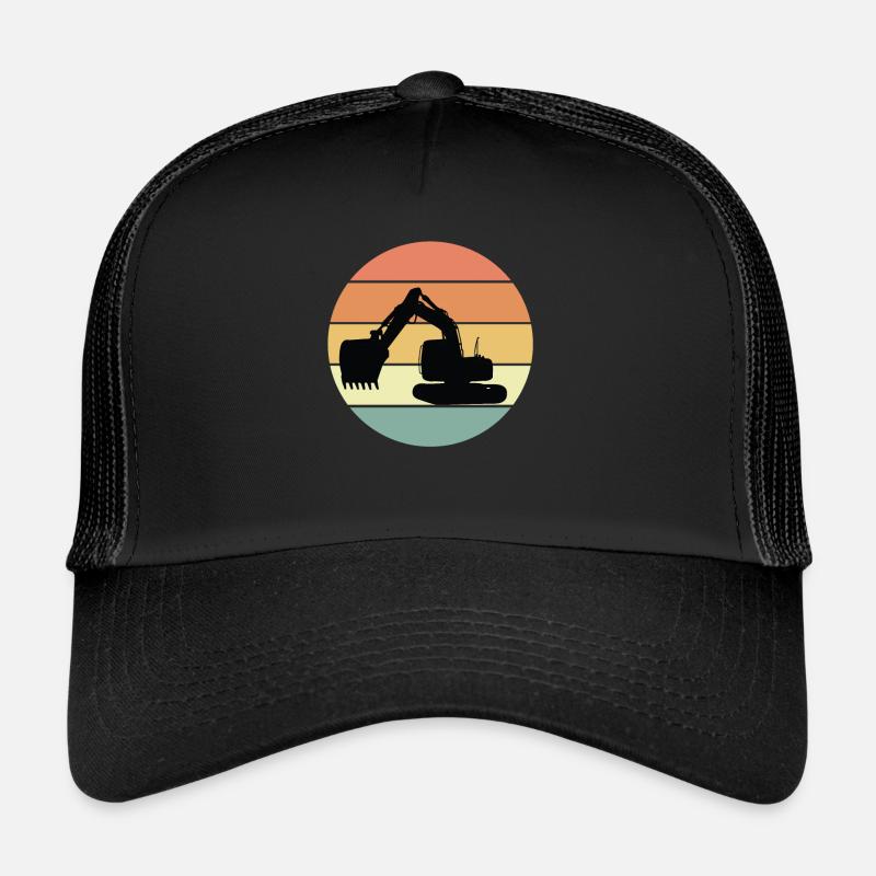 Retro excavator motif Trucker Cap