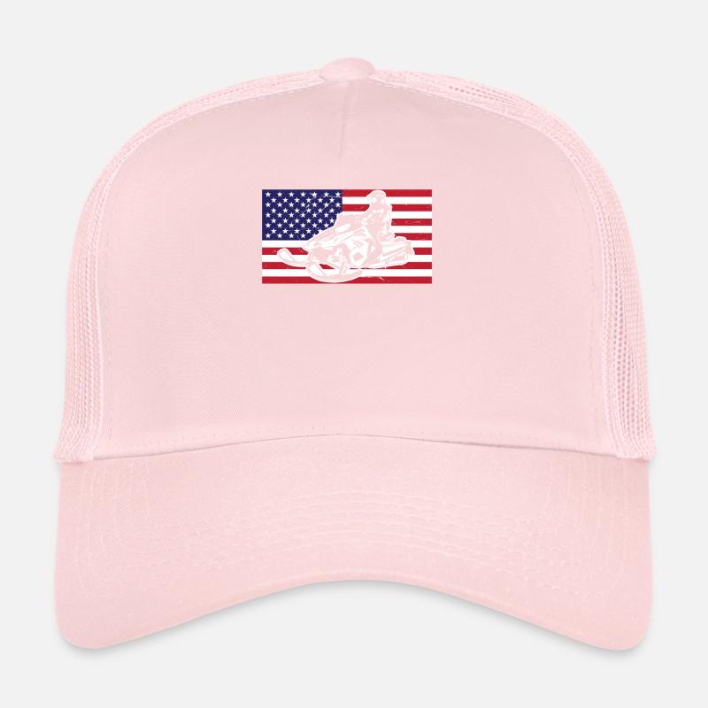Snowmobile Snowmobiling sled motor sled Trucker Cap
