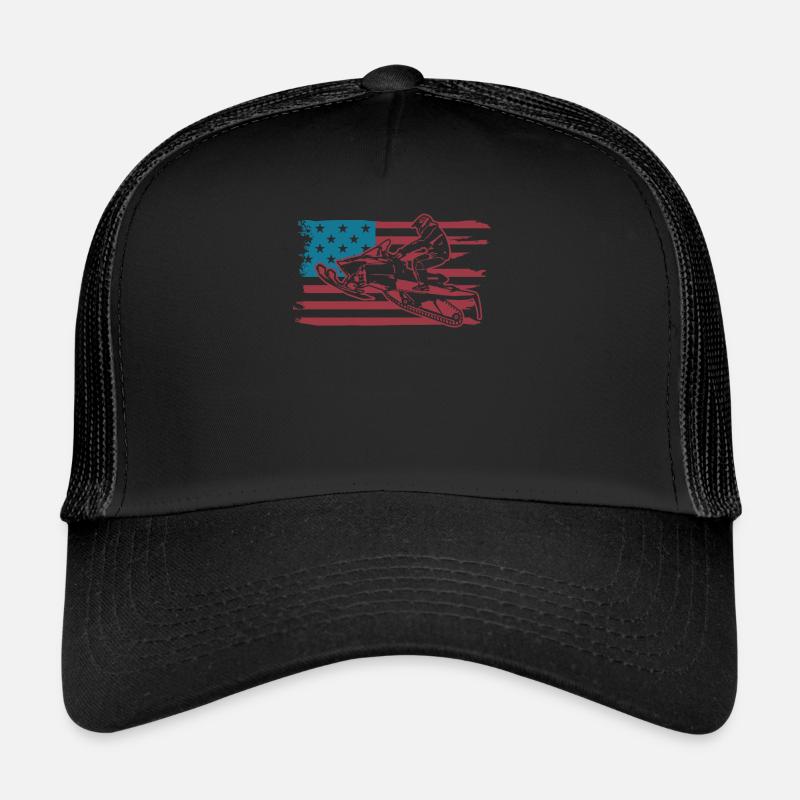 Snowmobile Snowmobiling sled motor sled Trucker Cap