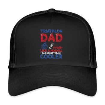 Papa de triathlon, comme un papa ordinaire, seulement plus cool. - Casquette trucker  - noir/noir - Devant