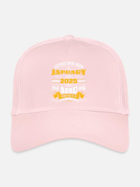 Legends were born in January 2025 | gift - Trucker Cap - pale pink - Front