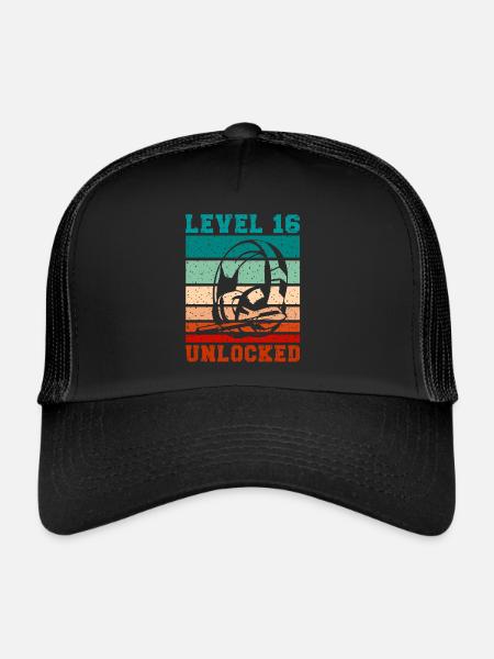 Niveau 16 casque déverrouillé pour les citations de joueurs - Casquette trucker  - noir/noir - Devant