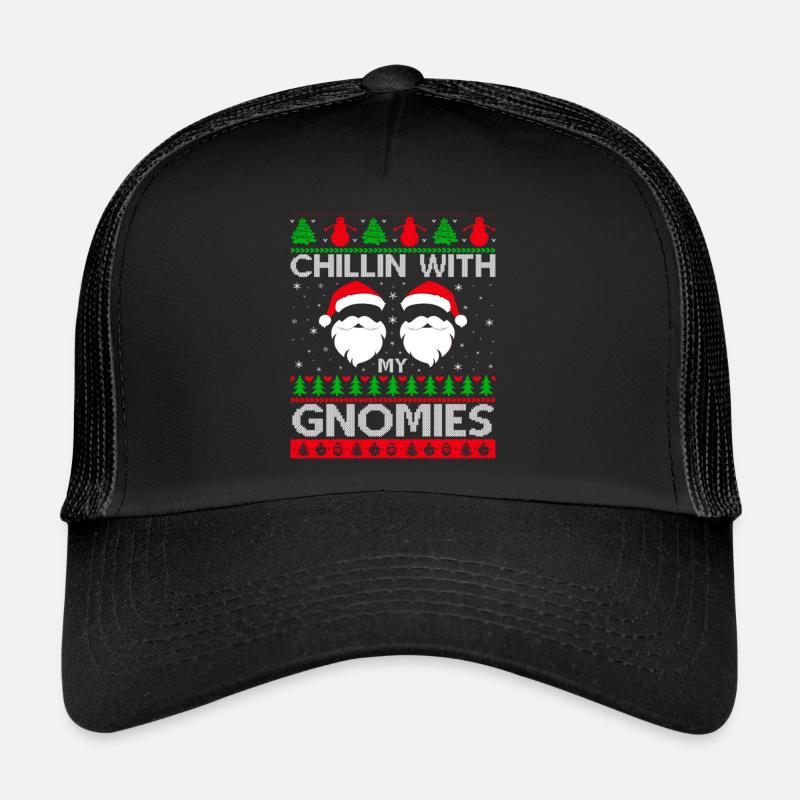 Chilling With My Gnomies - Trucker Cap - Schwarz/Schwarz