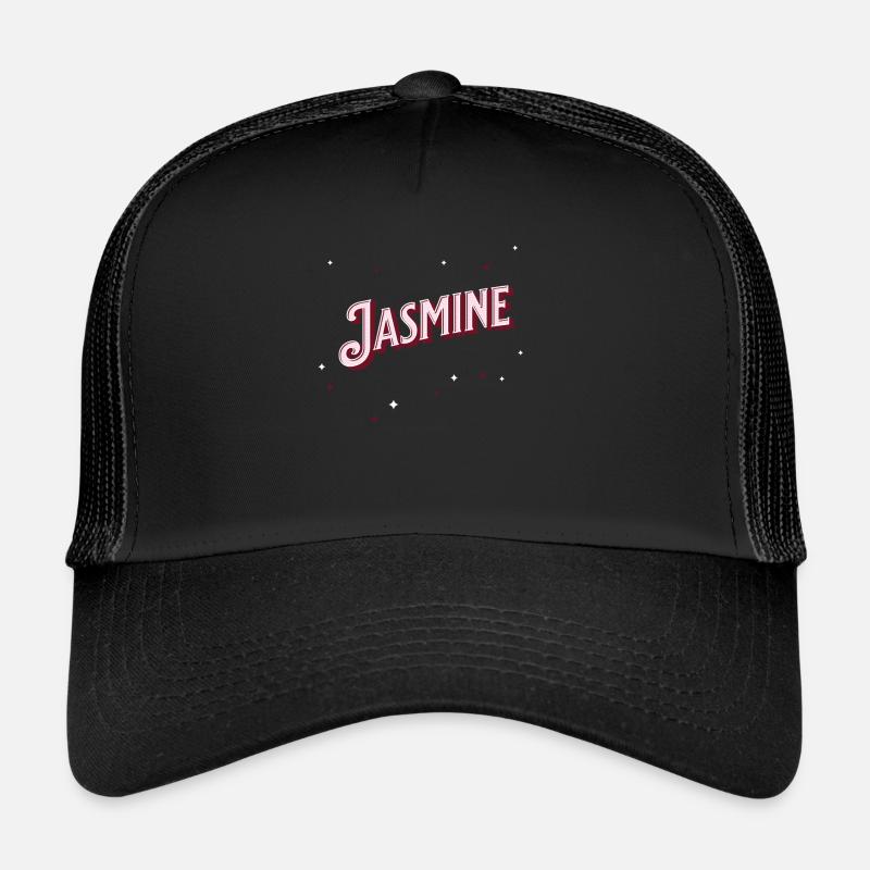 Jasmine Namen personalisiert - Trucker Cap - Schwarz/Schwarz