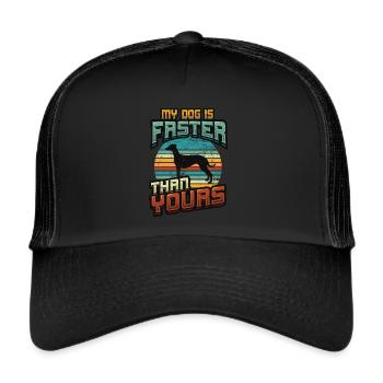 Mein Hund Ist Schneller, Als Dein Windhund. - Trucker Cap - Schwarz/Schwarz - Vorne