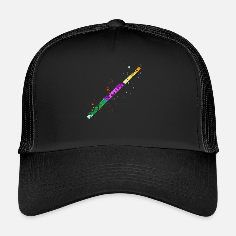 Flute, Playing the flute, - Trucker Cap - black/black