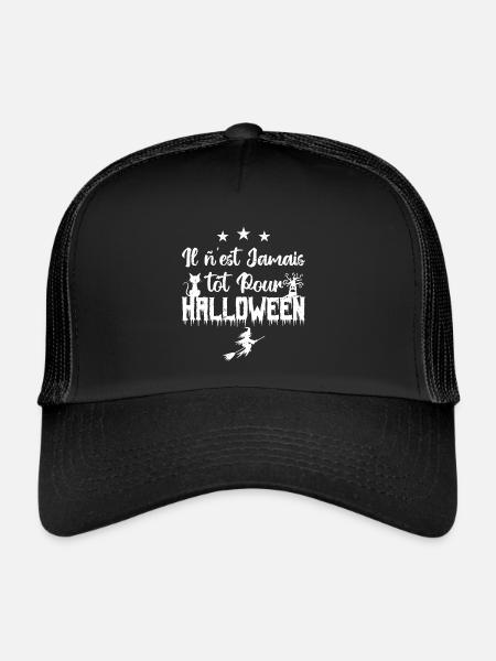 Il n’est jamais tôt pour Halloween - Casquette trucker  - noir/noir - Devant