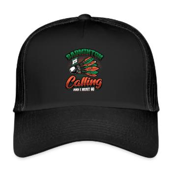 Badminton Ruft Badminton - Trucker Cap - Schwarz/Schwarz - Vorne