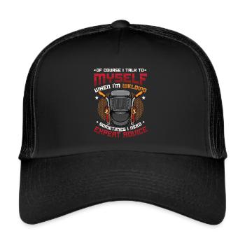 Conseils d’experts en soudage pour les soudeurs - Casquette trucker  - noir/noir - Devant