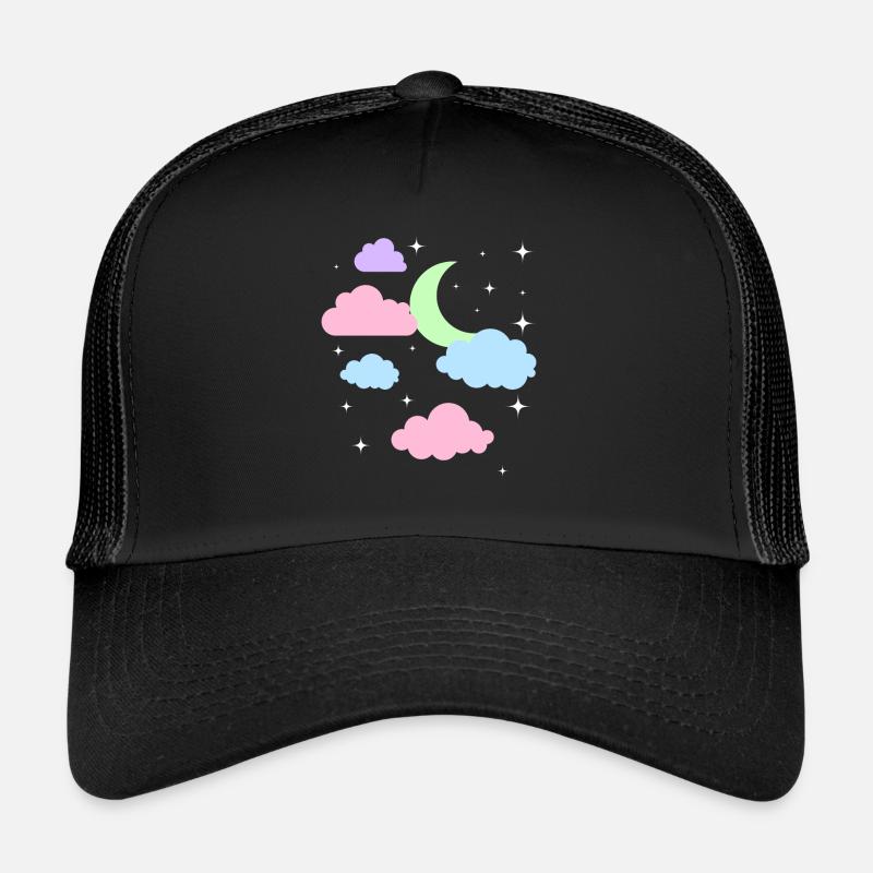 Mignon Pastel Goth Moon Clouds Kawaii Casquette trucker 