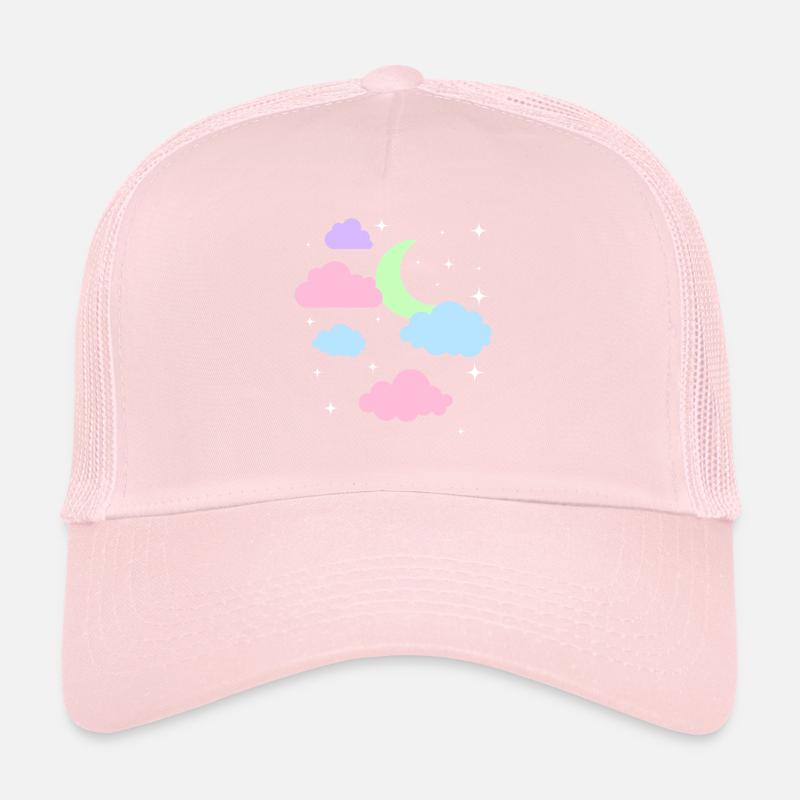 Cute Pastel Goth Moon Clouds Kawaii Trucker Cap