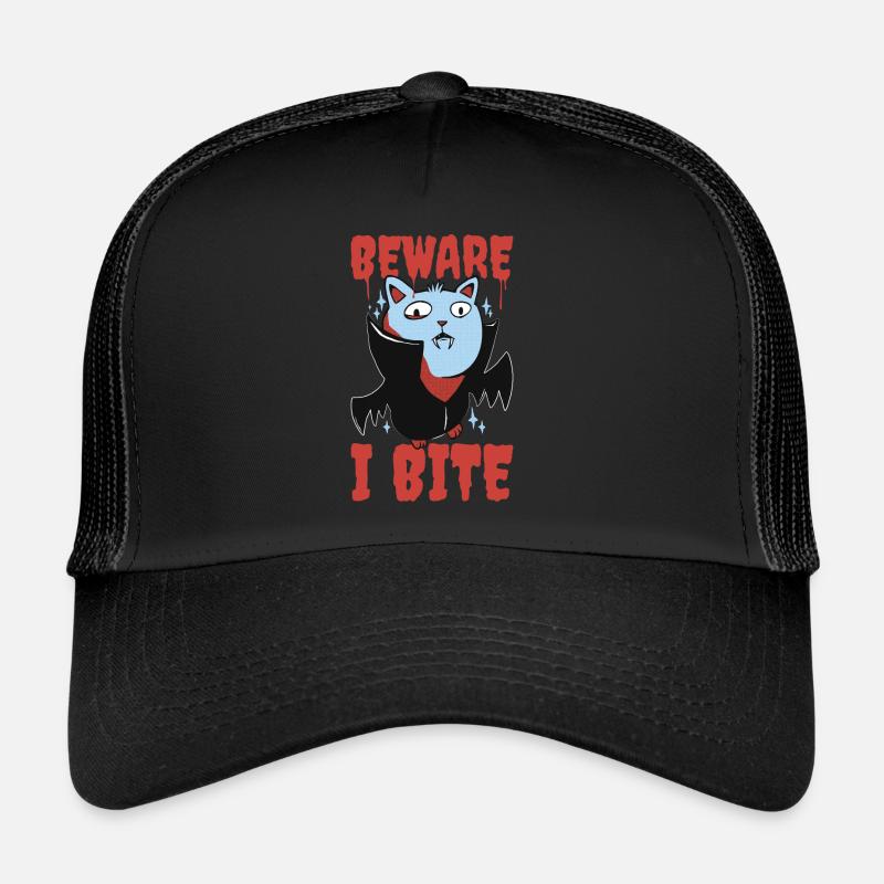 Beware I Bite Vampir Geschenk Trucker Cap