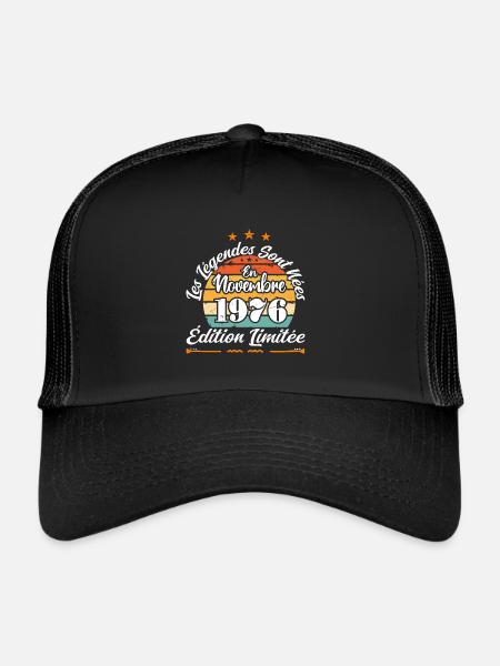 Les Légendes Sont Nées En Novembre 1976 - Casquette trucker  - noir/noir - Devant
