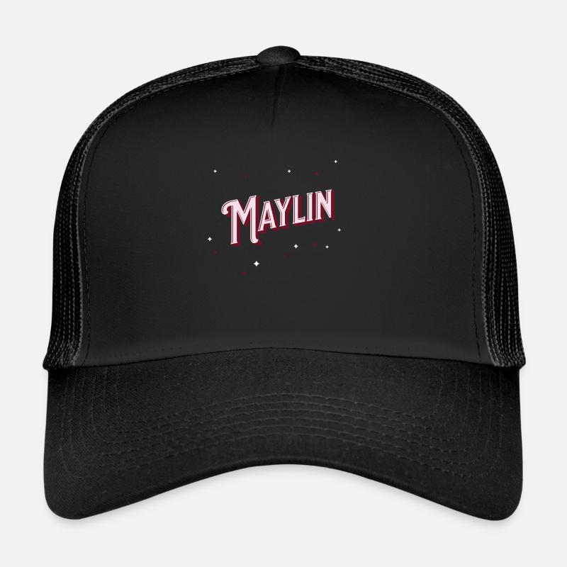 Maylin Namen personalisiert - Trucker Cap - Schwarz/Schwarz