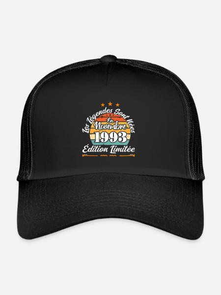 Les Légendes Sont Nées En Novembre 1993 - Casquette trucker  - noir/noir - Devant