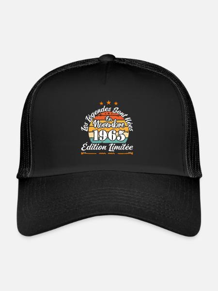 Les Légendes Sont Nées En Novembre 1965 - Casquette trucker  - noir/noir - Devant